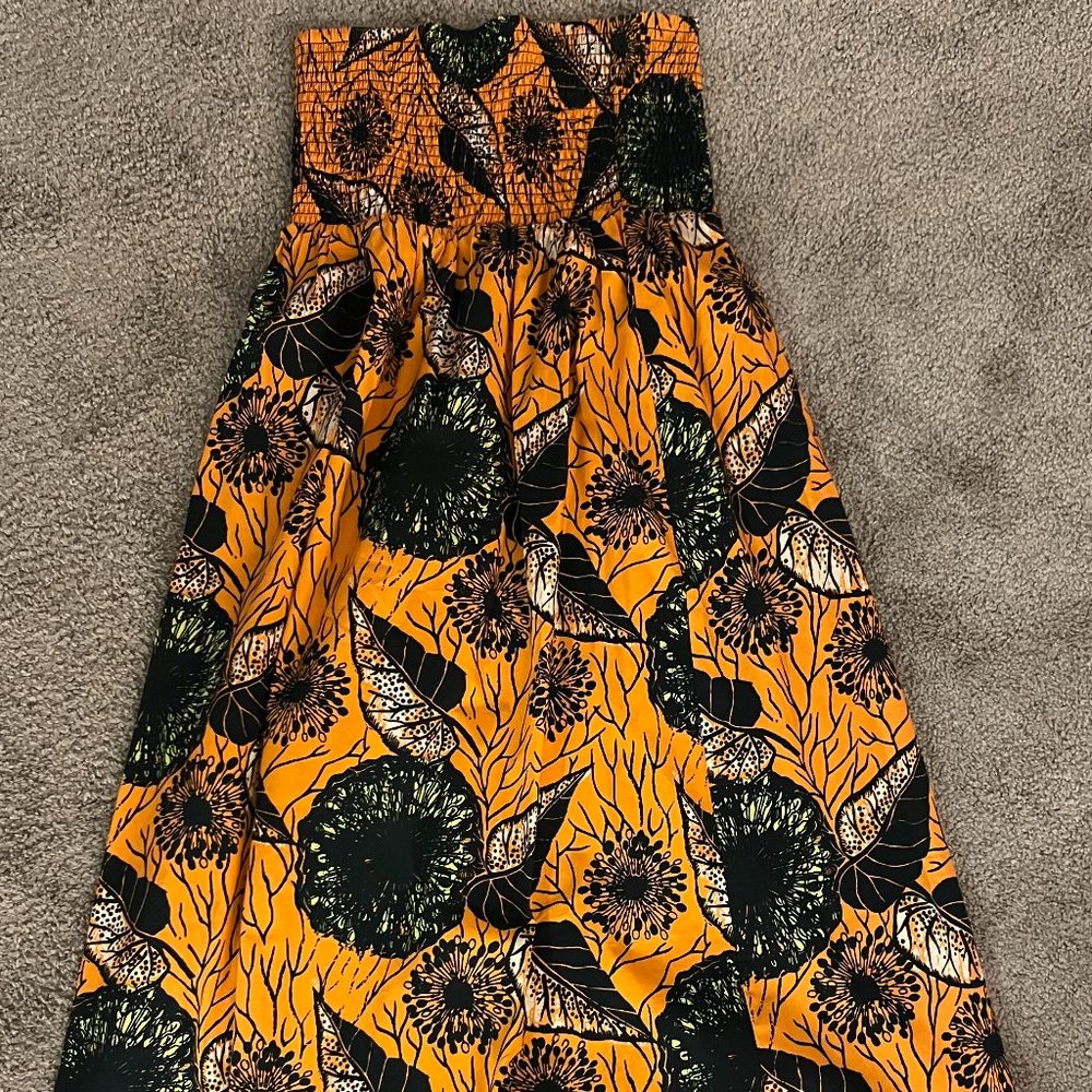 Anthropologie / Porridge Strapless Cotton Print Dress size Small 100% cotton
